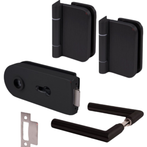 Alternative view of Complete deur beslagset rond - Wand/glas - Glasdikte 8-10mm