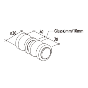 Douchedeur vierkante vingerknop inclusief bumpers