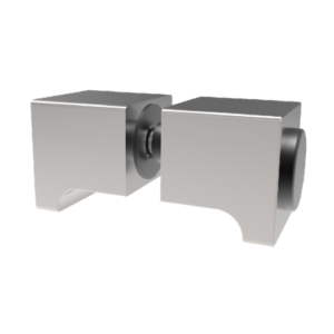 Douchedeurknop 32 x 32mm dubbelzijdig met bumpers