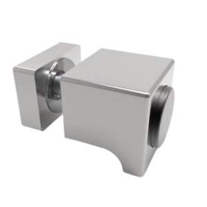 Enkelzijdige douchedeurknop vierkant 32 x 32mm met dubbelzijdige bumpers