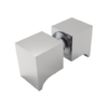 Dubbelzijdige mini douchedeurknop 26 x 26 x 21mm vierkant