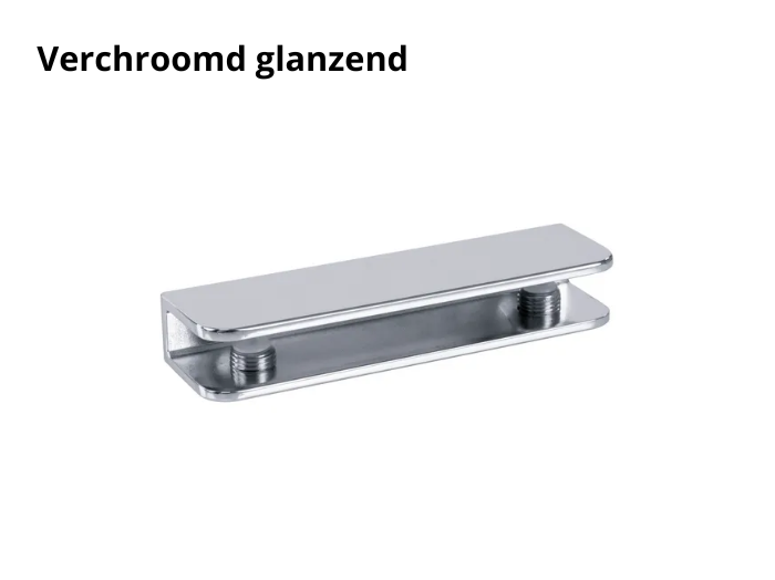 Glasplaatdrager rechthoekig - glas/wand - 15/30/100mm 13 Glasplaatdrager rechthoekig glas/wand verchroomd glanzend - 100mm