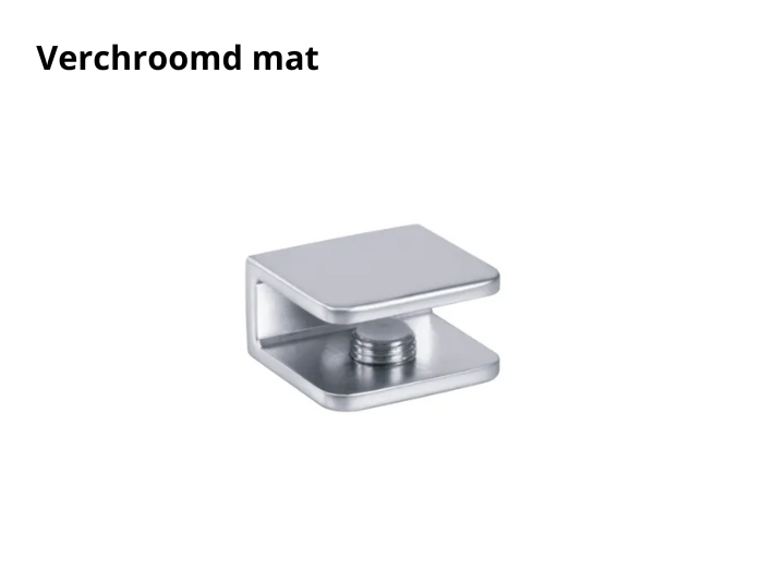 Glasplaatdrager rechthoekig - glas/wand - 15/30/100mm 11 Glasplaatdrager rechthoekig glas/wand verchroomd mat - 30mm