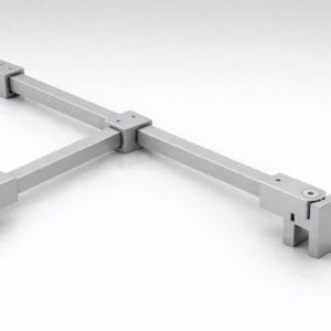 Stabilisatiestang set met T-splitsing wand/glas Square 12 x 12 mm