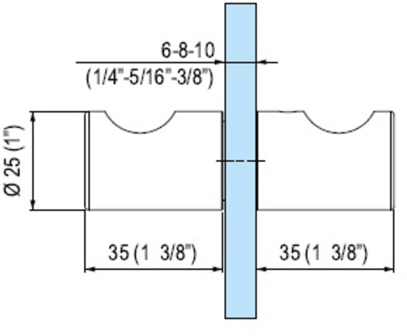 Beslagset compleet douchedeur - Wand/glas - Glasdikte: 6-8mm 11 beslagset