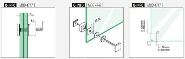 Glasadapter, MOD 4747, 50x50 mm, M10, RVS 316 8 Glasadapter, MOD 4747, 50x50 mm, M10, RVS 316 - Afbeelding 6