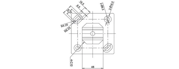 Vloerklem RVS Duplex 2205 - 150 mm 4 Vloerklem Duplex 150mm hoog - technische tekening