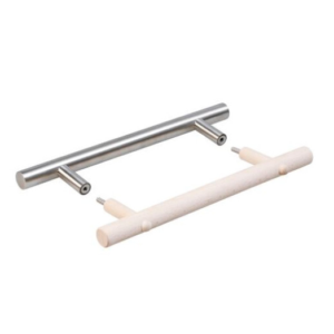 Dubbele sauna T-greep lengte 300mm - hout/geborsteld rvs