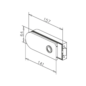 Alternative view of Complete deurbeslagset Natale - Wand/glas - glasdikte 8-10mm