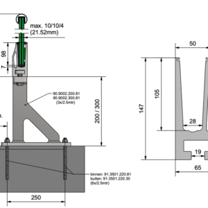 Alternative view of Glazen balustrade profiel 1,0 kN OnLevel TL-5010 – Alu