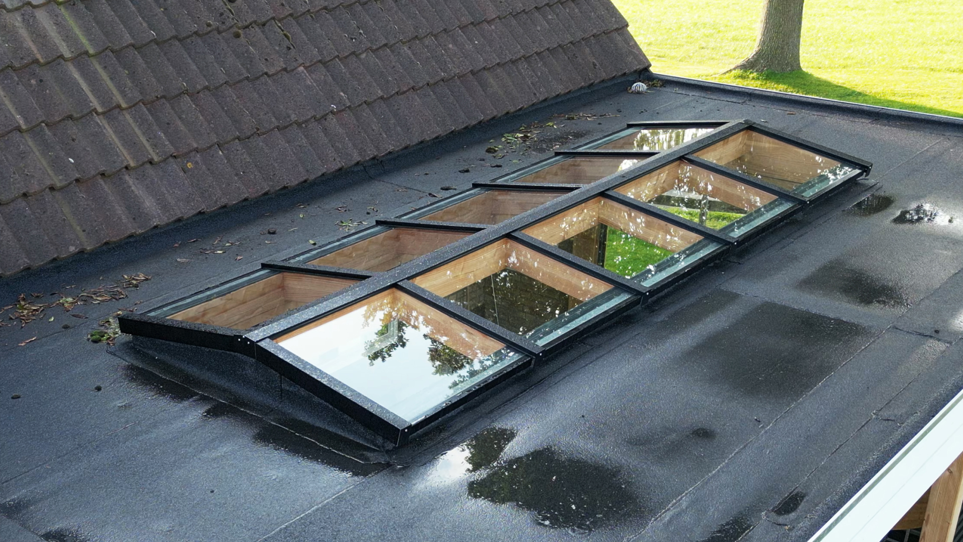 Lichtstraat zadeldak compleet pakket - Douglashout met veiligheidsglas 6 Lichtstraat zadeldak compleet pakket - Douglashout met veiligheidsglas - Afbeelding 4