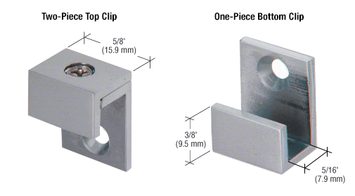 Spiegelklemmen voor 6mm glasdikte 3 Spiegelklemmen voor 6mm glasdikte - geborsteld nikkel