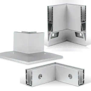 Glas balustrade binnenhoek 90° – ONLEVEL TransLevel hoekprofiel