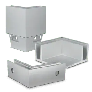 Glas balustrade buitenhoek90° – ONLEVEL TransLevel hoekprofiel