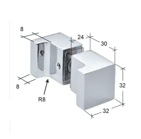 Oxford beslagset douchedeur - wand/glas - glasdikte 8-10mm 14 Oxford beslagset douchedeur - wand/glas - glasdikte 8-10mm - Afbeelding 12