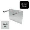 Eindschotje 80 mm – hoog – blank aluminium – inclusief RVS schroef