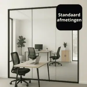 Glazen wand standaard maten – compleet met profielen