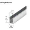 U-profiel voor vast douchepaneel -10mm glas - gepolijst chroom