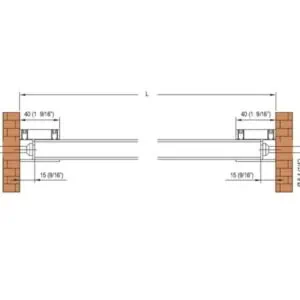 Nisdouche schuifdeursysteem - voor 1 schuifdeur en 1 vast paneel