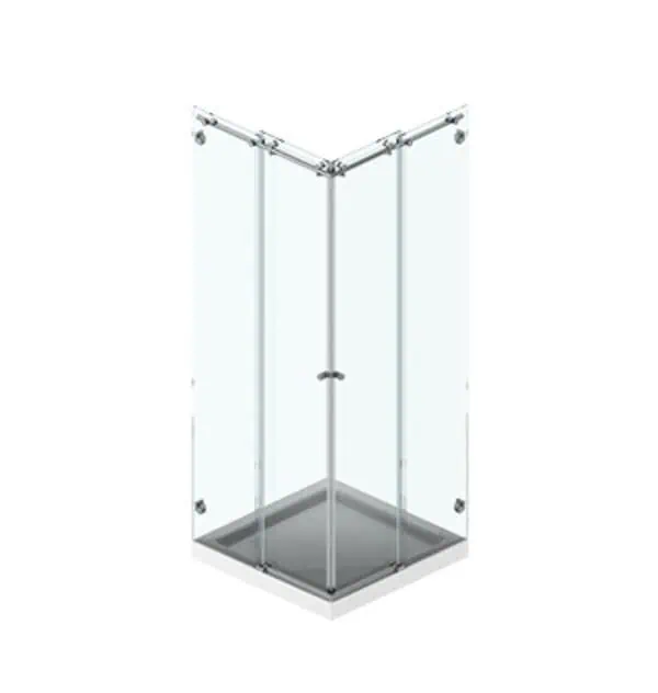 Hoekdouche schuifdeursysteem – voor 2 schuifdeuren en 2 vaste panelen 3 Hoekdouche schuifdeursysteem – voor 2 schuifdeuren en 2 vaste panelen