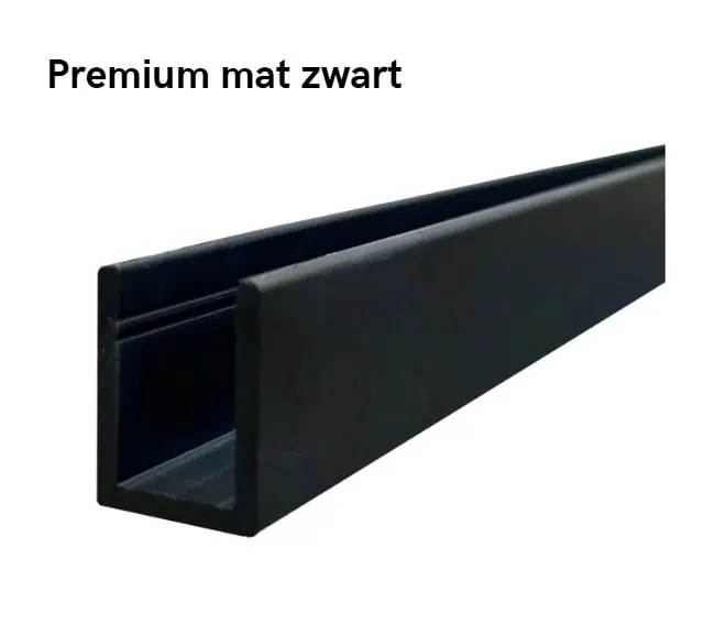 U-profiel voor vast douchepaneel - 6 tot 10mm glas - 2,4 meter 29 U-profiel voor vast douchepaneel -10mm glas - premium mat zwart